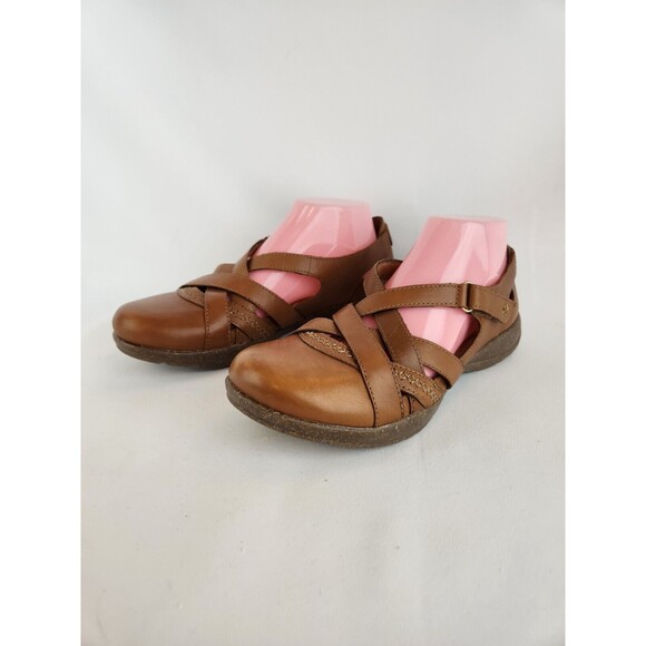 Clarks Sandals Roseville Step Women's Size 8.5 Mary Jane Strappy‎ Brown Shoes - Picture 1 of 11